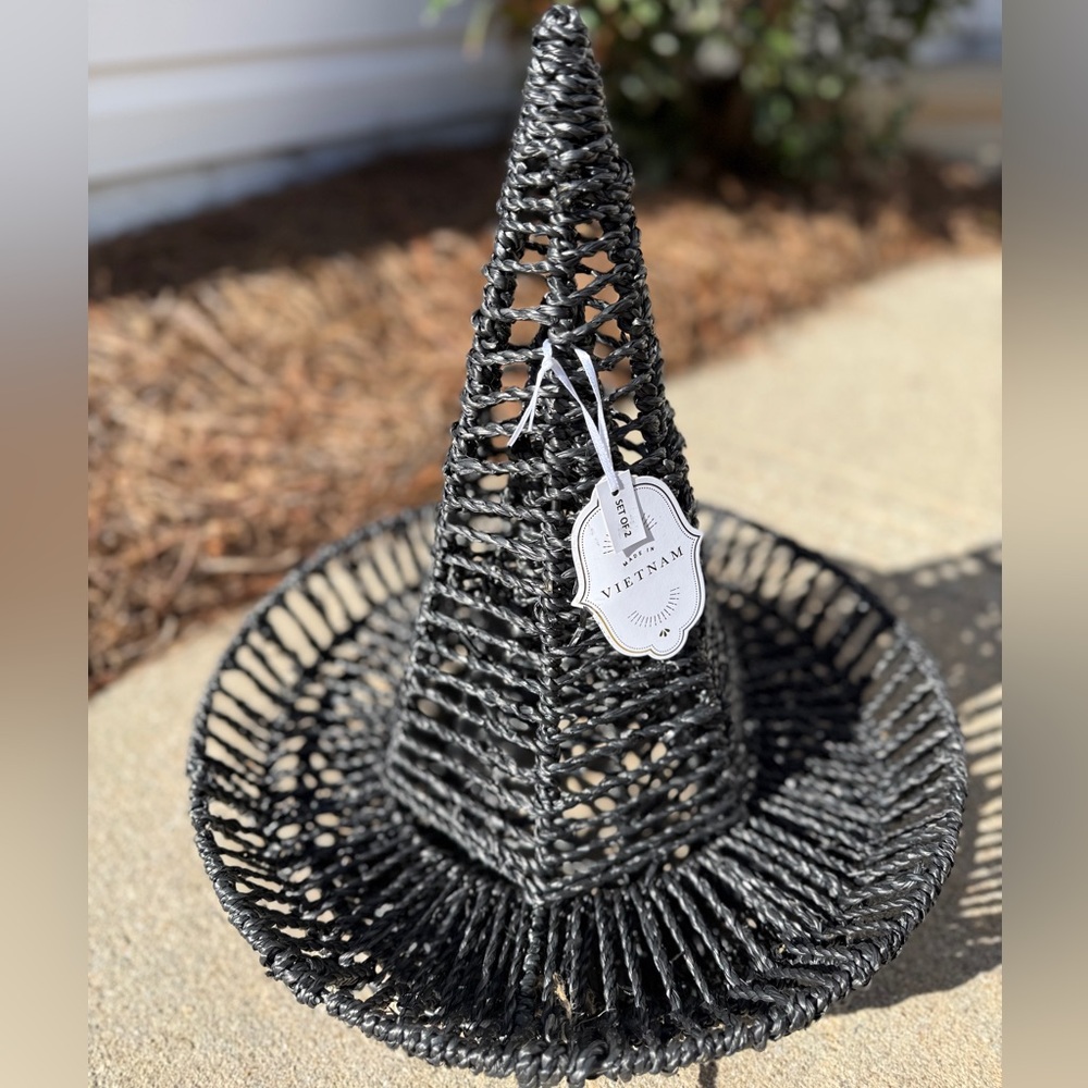 Black Seagrass Witch Hats - Set of 2 - NWT - Picture 10 of 14